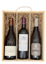 Three Fine Wines in Wooden Gift Box Option C