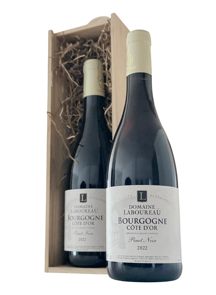 Red Burgundy Pinot Noir in Wooden Gift Box